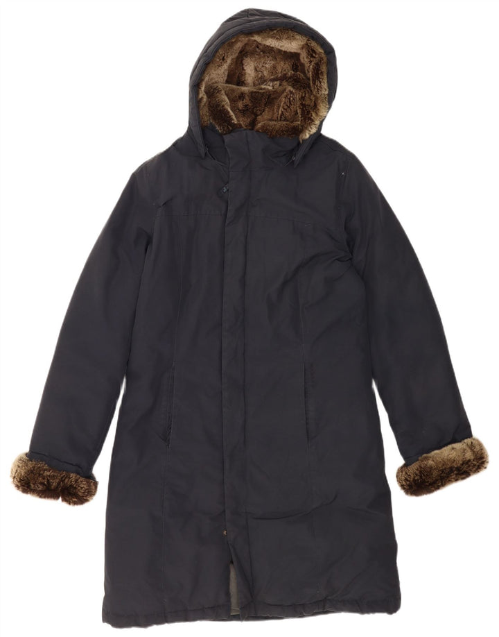 Woolrich Mens Hooded Padded Coat UK 38 Medium Navy Blue Cotton