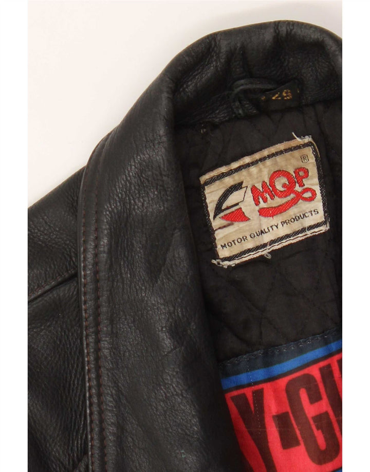 Giacca da motociclista in pelle da uomo MQP IT 52 XL Nera