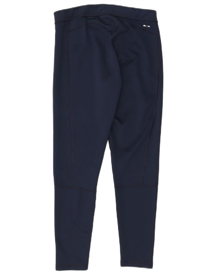 ADIDAS Womens Climalite Leggings UK 14 Large  Navy Blue Polyester