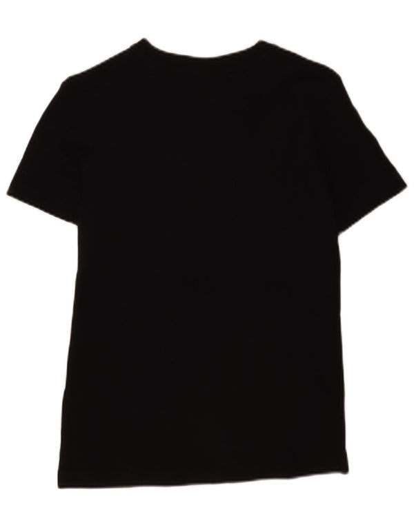 Champion Womens Graphic T-Shirt Top UK 6 XS Black Cotton