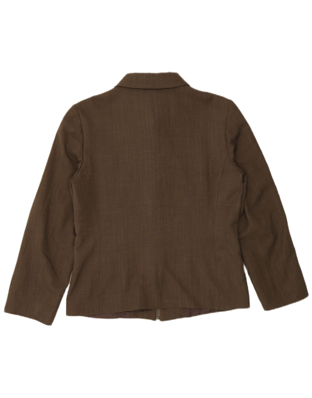 Zara Womens Full Zip Blazer Jacket EU 40 Medium Khaki Polyester