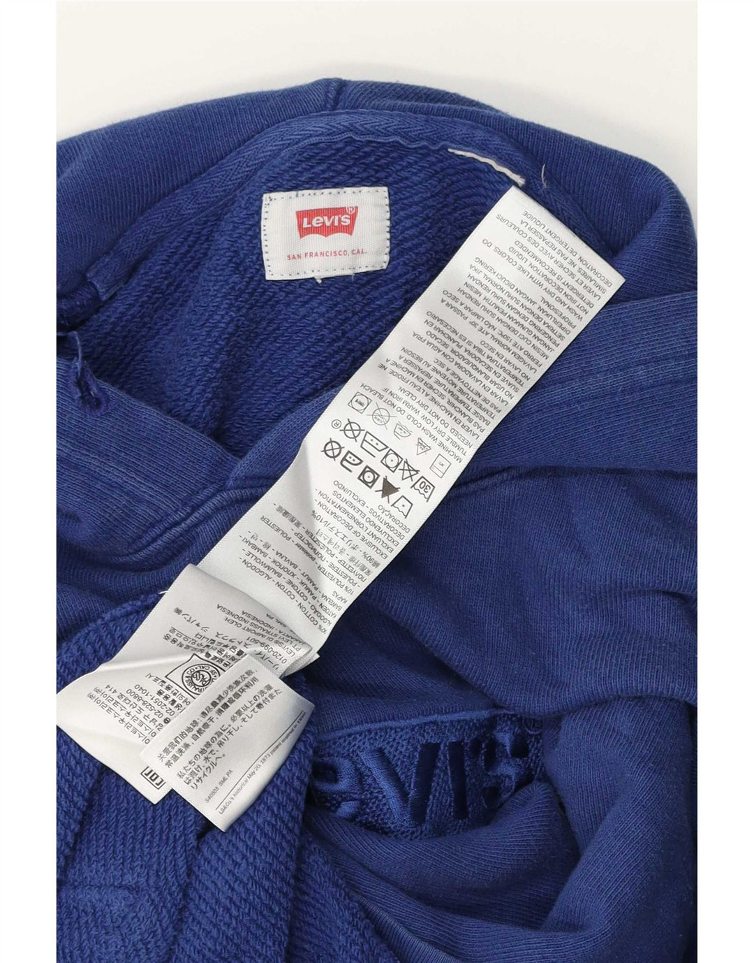 Levi's Mens Graphic Hoodie Jumper Small Blue Cotton