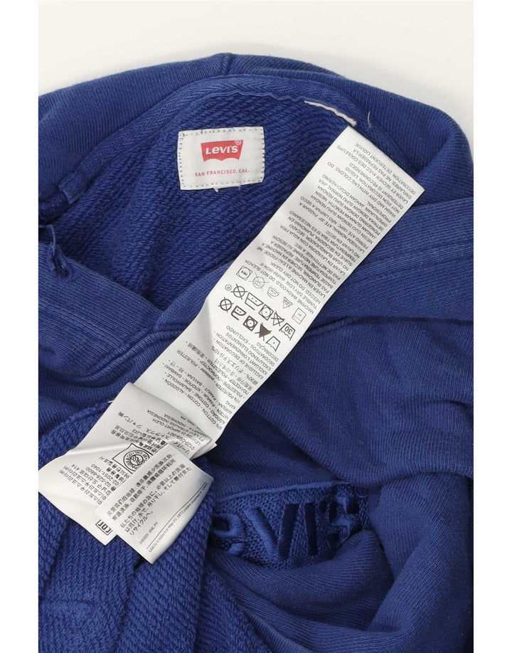 Levi's Mens Graphic Hoodie Jumper Small Blue Cotton
