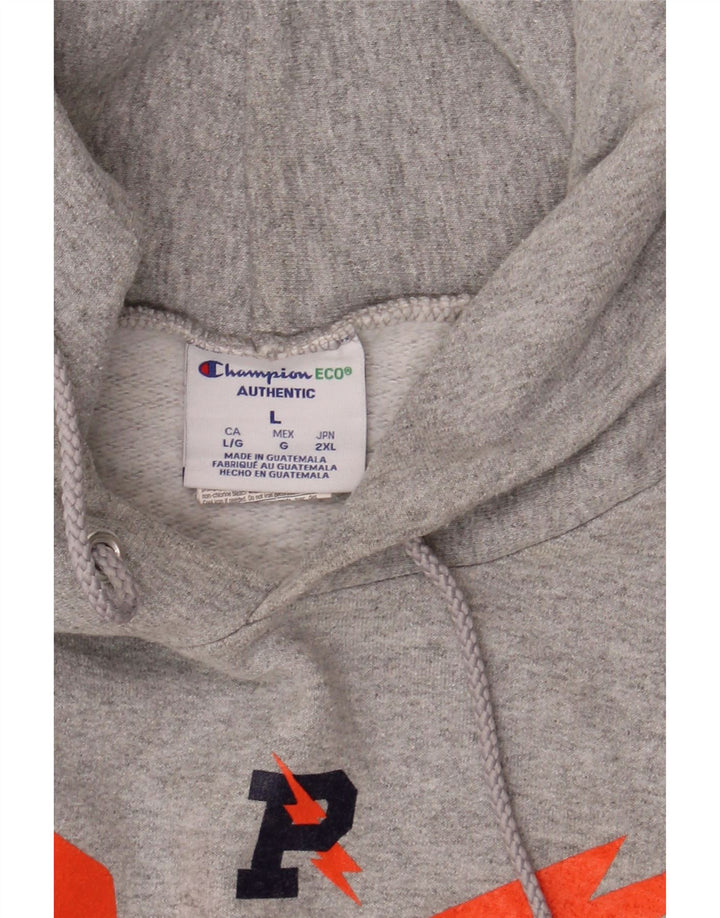 CHAMPION Mens Graphic Hoodie Jumper Large Grey Cotton Vintage Champion and Second-Hand Champion from Messina Hembry 