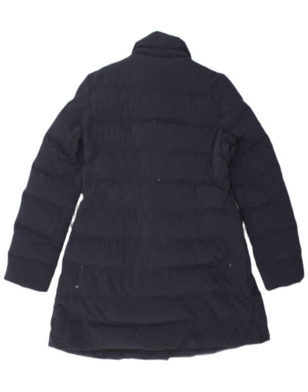 Aspesi Zweireihiger wattierter Damenmantel UK 10 Small Marineblau Polyamid