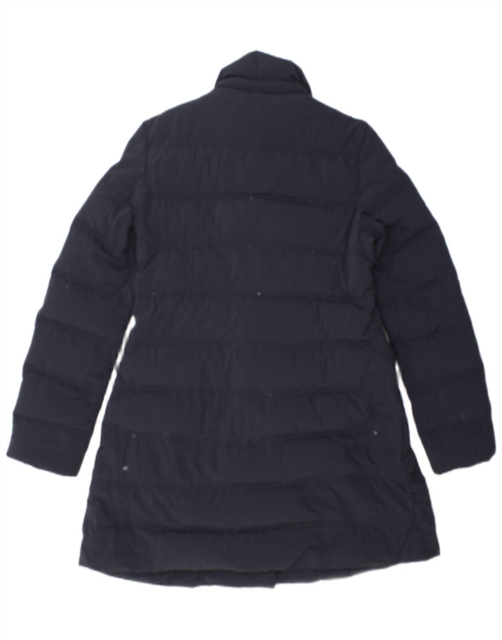 Aspesi Womens Double Breasted Padded Coat UK 10 Small Navy Blue Polyamide