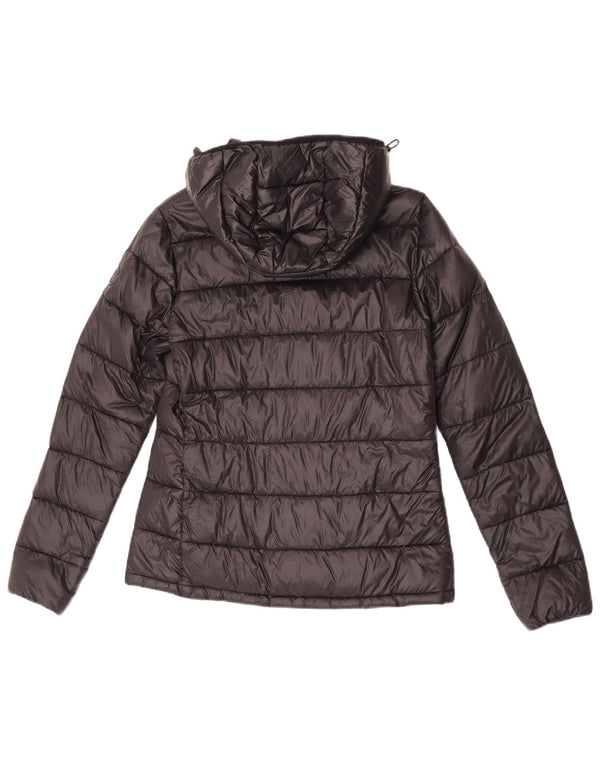Best Company Dame Hætte Polstret Jakke UK 12 Medium Sort Nylon