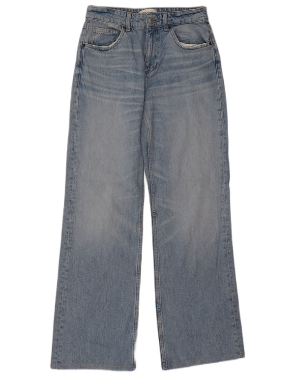 Zara Womens Straight Jeans EU 34 2XS W24 L31 Blue Cotton