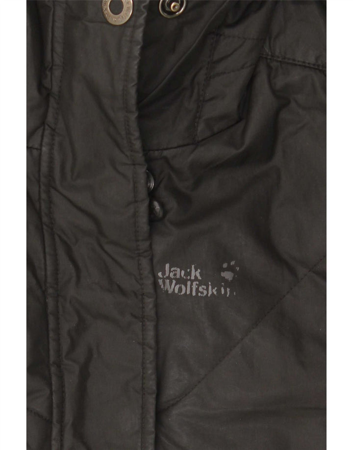 Jack Wolfskin Manteau rembourré à capuche pour femme UK 10 Petit Noir Polyester