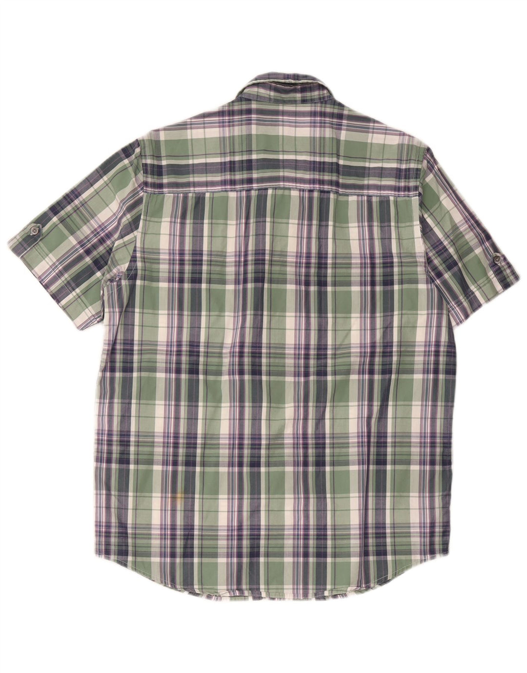Camisa masculina de manga curta John Lewis algodão xadrez verde médio