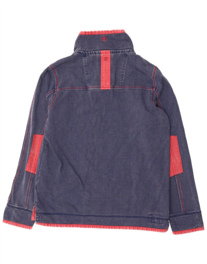 Fat Face Mens Zip Neck Sweatshirt Jumper Medium Navy Blue Cotton