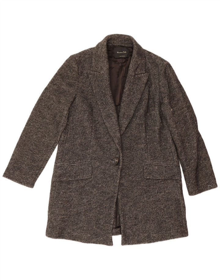 Massimo Dutti Dame 1 Knap Blazer Jakke UK 14 Medium Grey Sildeben