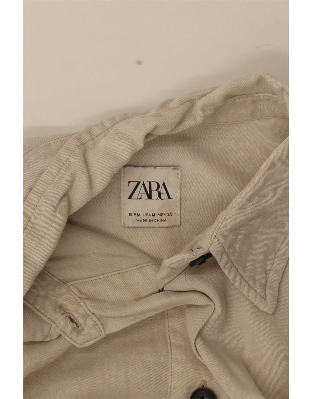 Zara Γυναικείο πουκάμισο Oversized Φόρεμα UK 14 Medium Beige