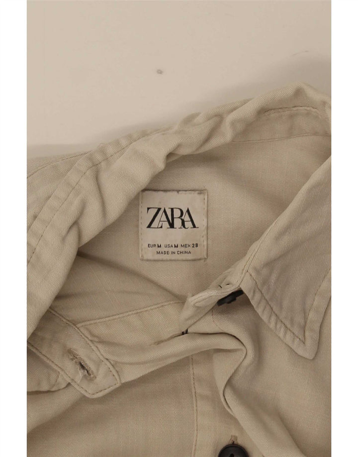 Zara Γυναικείο πουκάμισο Oversized Φόρεμα UK 14 Medium Beige