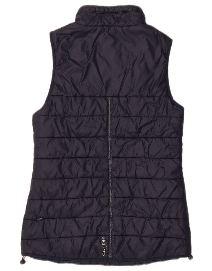 Calvin Klein Womens Gilet UK 10 Small Navy Blue Nylon