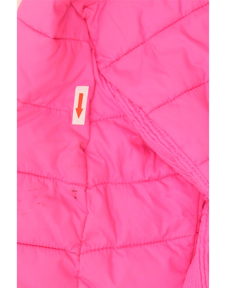 Superdry Womens Hooded Padded Jacket UK 14 Large Pink Polyester