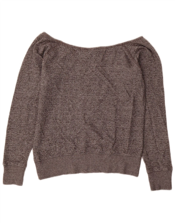 Hard Rock Cafe Womens Off Shoulder Sweatshirt Jumper UK 10 Small Grey