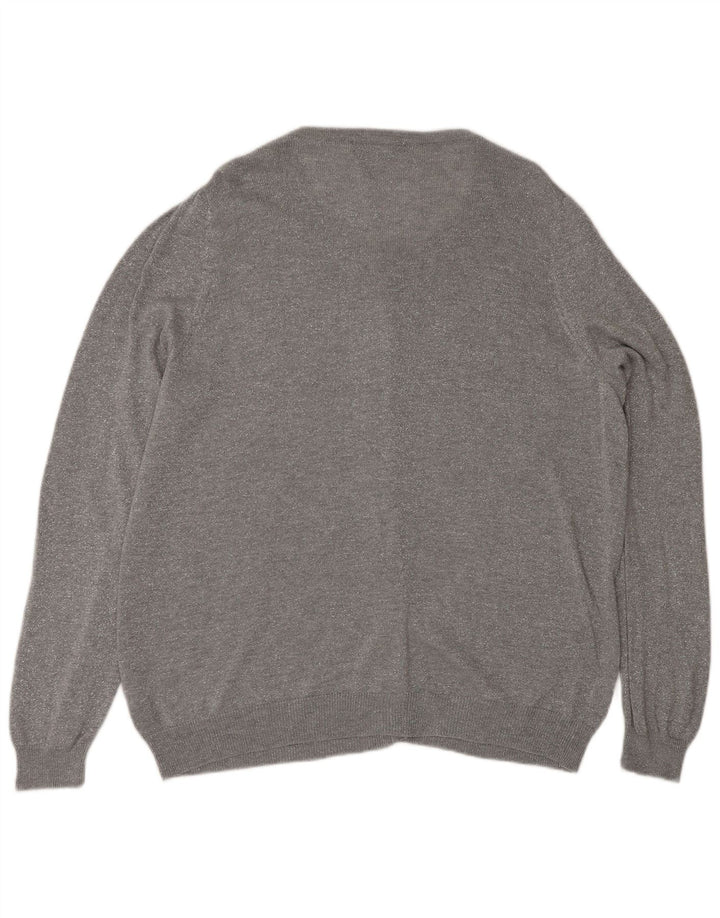 Marks & Spencer Dame Cardigan Sweater UK 20 2XL Grå Polyamid