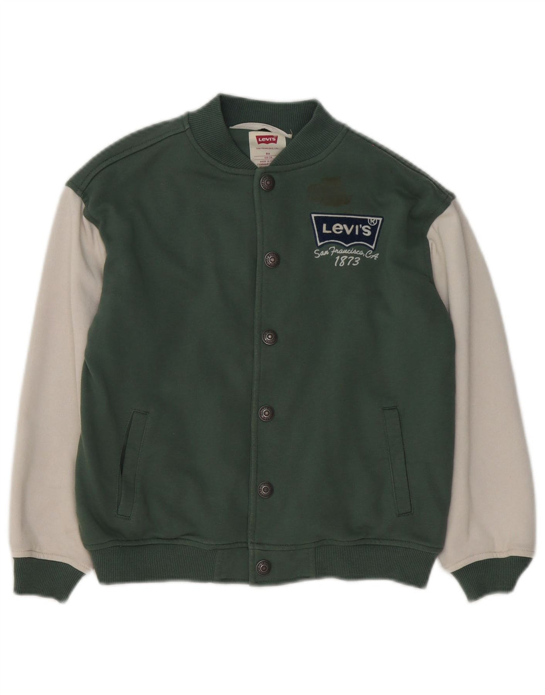 Giacca college grafica per ragazzi Levi's 7-8 anni in cotone color block verde