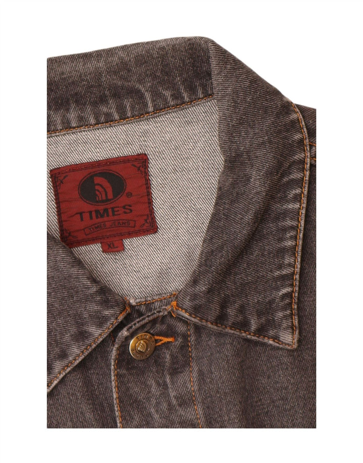 TIMES Herren Jeansjacke UK 42 XL Graue Baumwolle