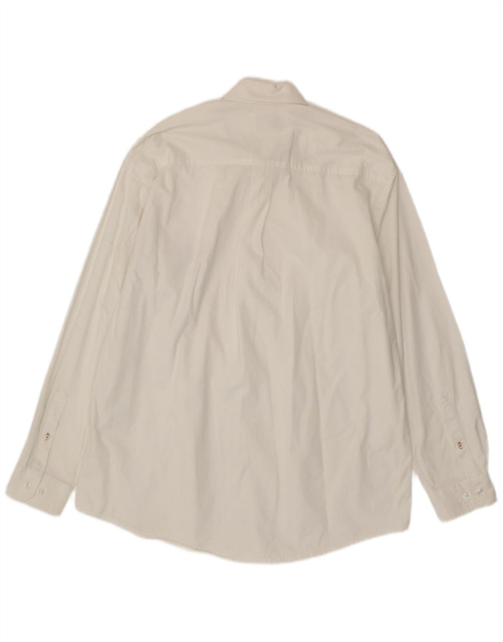 VINTAGE Mens Shirt Medium White Cotton