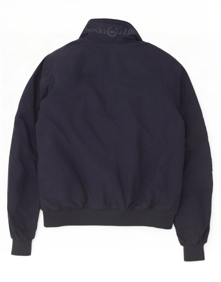 Henri Lloyd Mens Graphic Bomber Jacket UK 40 Large Navy Blue Nylon