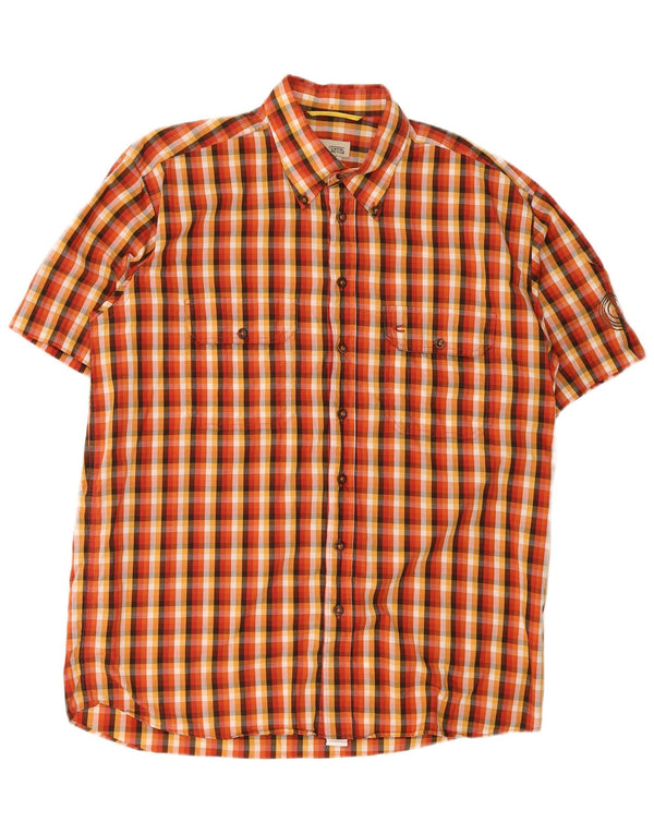 Camel Active Chemise à manches courtes pour homme à carreaux orange