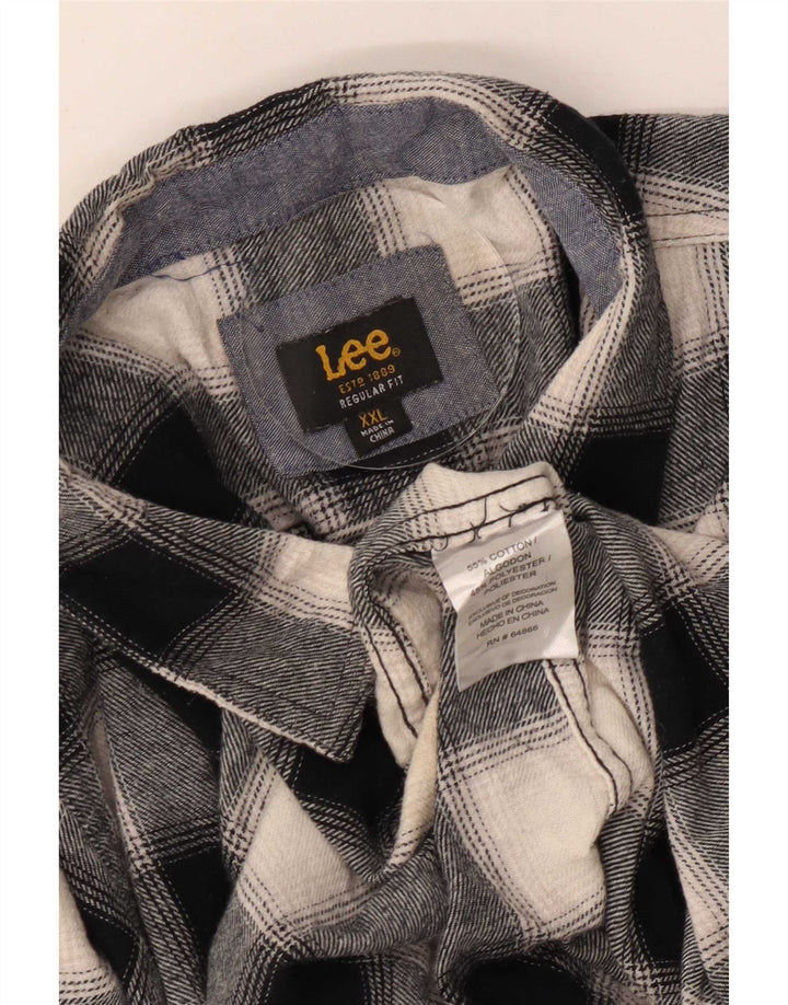 Camicia Lee da uomo in flanella vestibilità regolare 2XL cotone a quadri nero