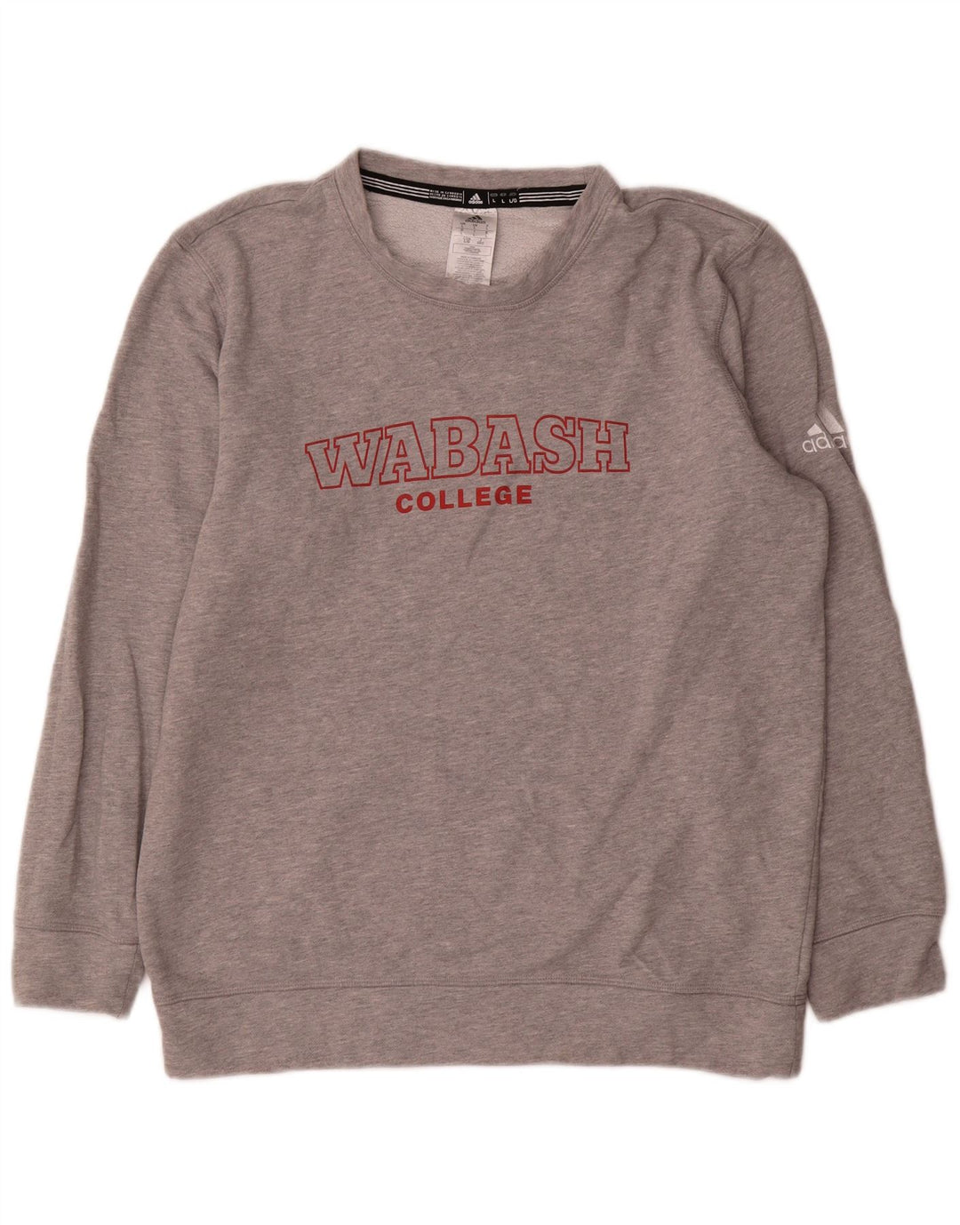 Felpa grafica da uomo Adidas Maglione grande in cotone grigio