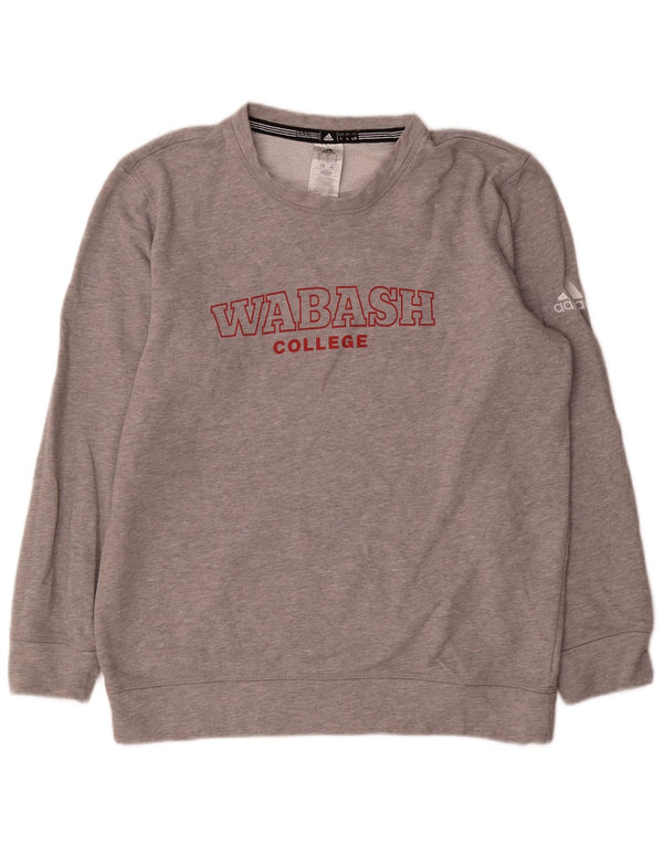 Adidas Mens Graphic Sweatshirt Jumper Large Grey Cotton