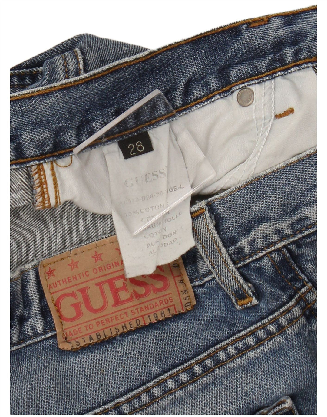 Guess Womens Bootcut Jeans W28 L30 Blue Cotton