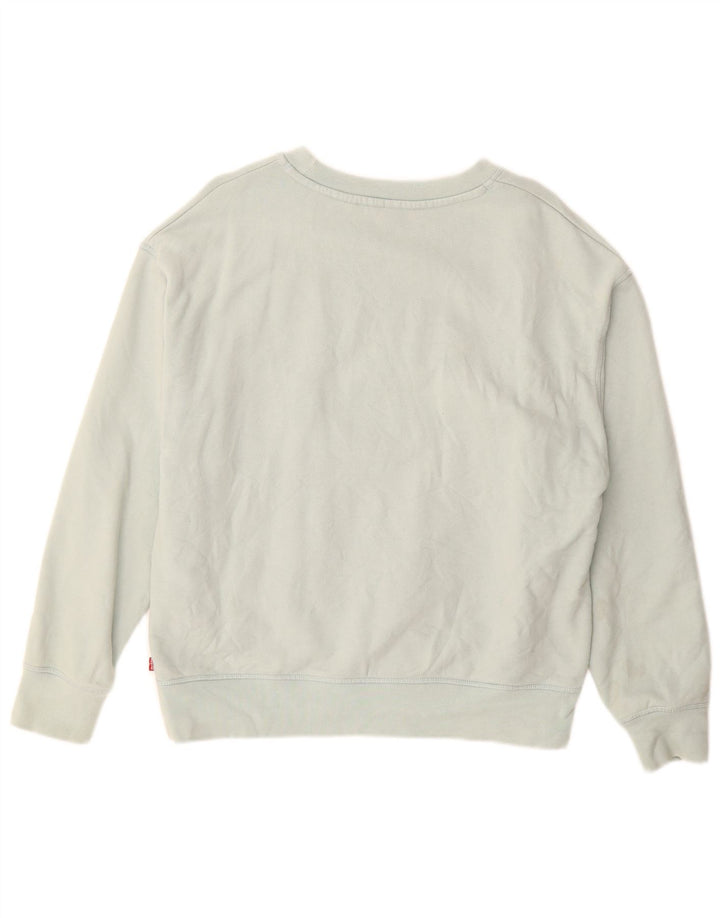 Levi's Womens Graphic Sweatshirt Jumper UK 14 Medium Turquoise Cotton