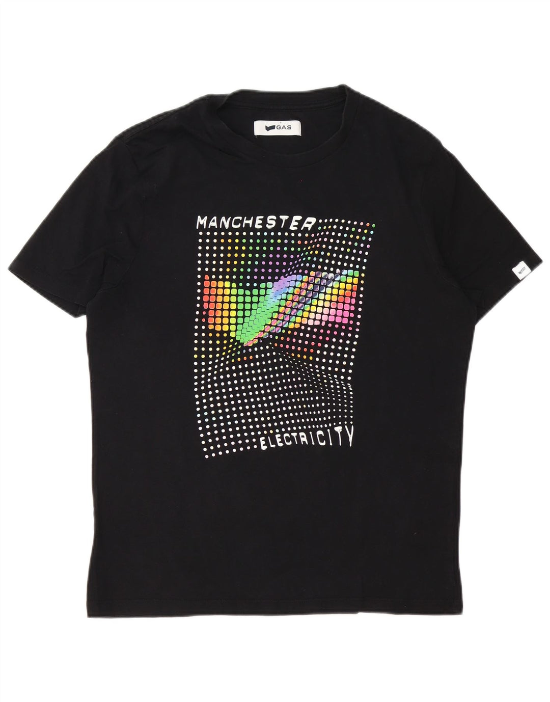 Gas Herre Grafisk T-Shirt Top Stor Sort Bomuld