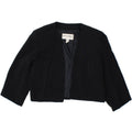 PIERRE CARDIN Womens Crop Bomber Jacket IT 48 XL Navy Blue Acetate | Vintage Pierre Cardin | Thrift | Second-Hand Pierre Cardin | Used Clothing | Messina Hembry 