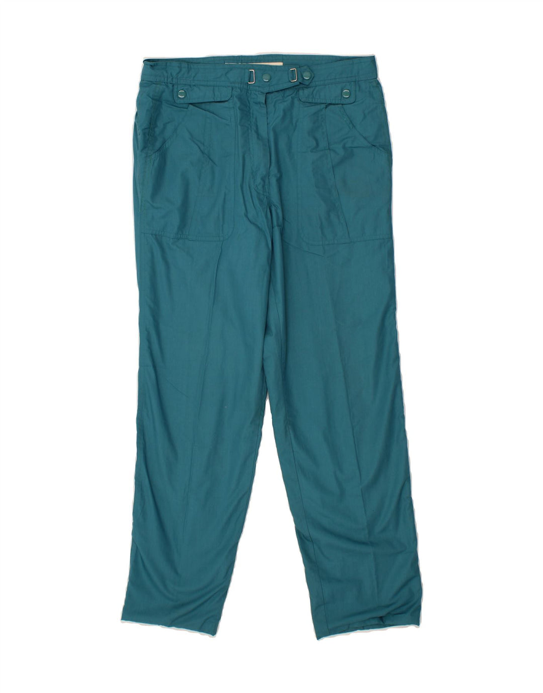 VINTAGE Womens Straight Trousers EU 44 XL W32 L29 Blue Polyester Vintage Vintage and Second-Hand Vintage from Messina Hembry 