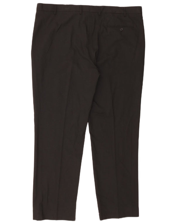 Pantaloni de costum pentru bărbați Marks & Spencer, cu ajustare normală, L42 L31, poliester negru