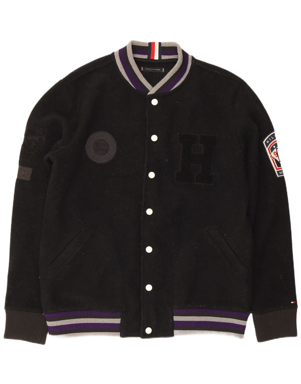 Jachetă pentru bărbați Tommy Hilfiger Graphic Fleece Varsity UK 42 XL Poliester negru