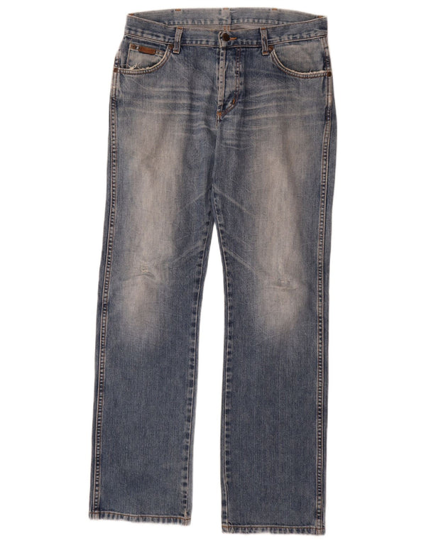 Wrangler Mens Dakota Straight Jeans W32 L34 kék pamut