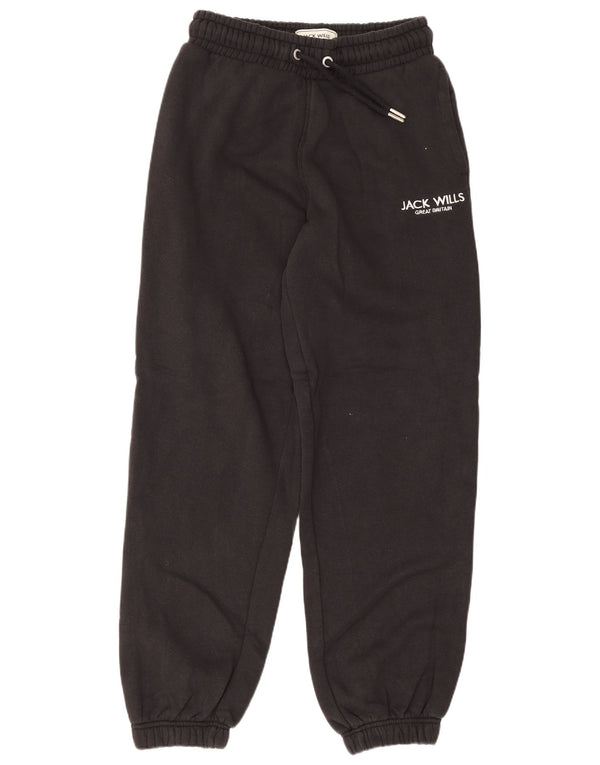 Jack Wills Pantaloni de trening pentru femei Joggeri UK 8 Bumbac negru mic