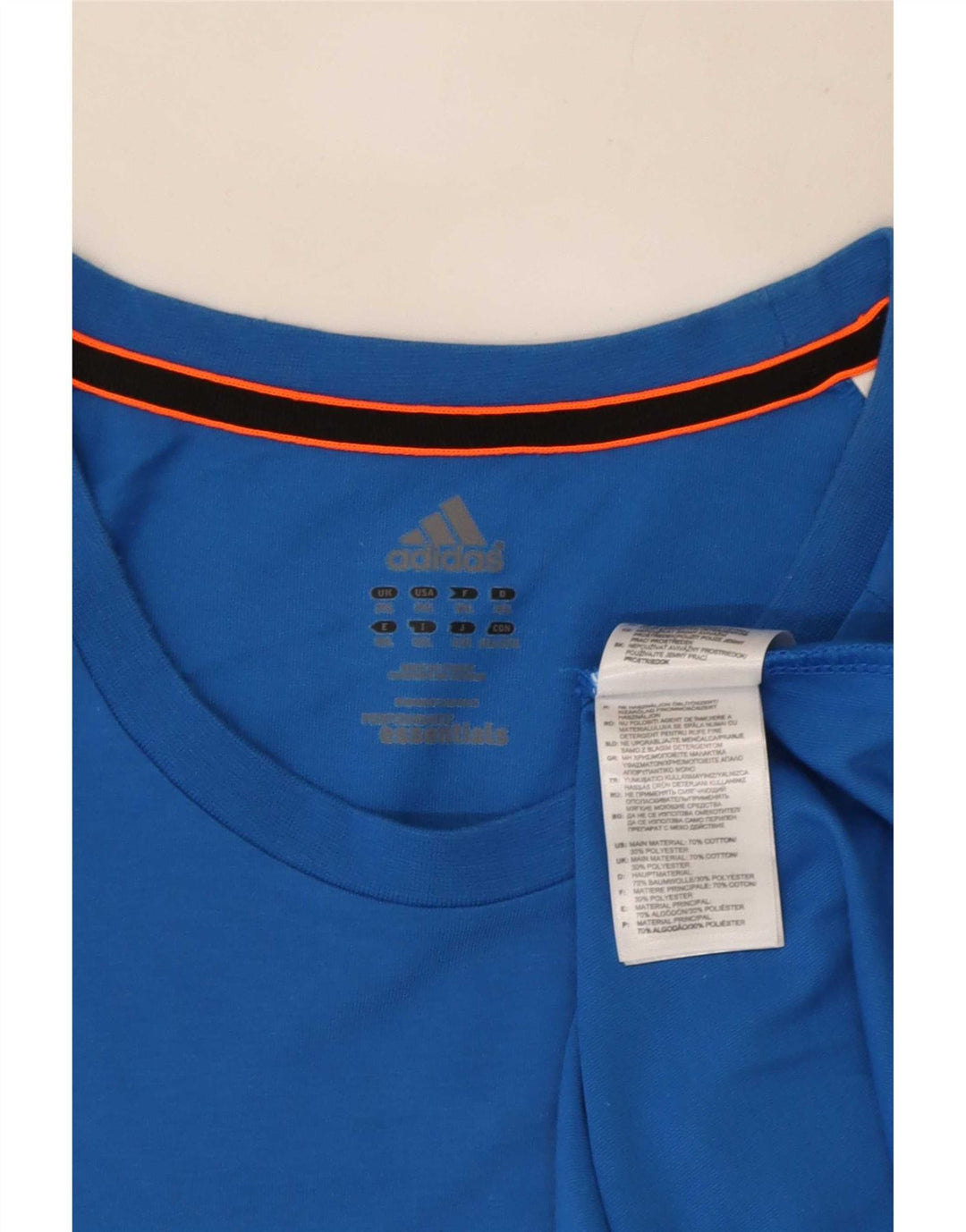Adidas Mens T-Shirt Top 2XL Blue Cotton