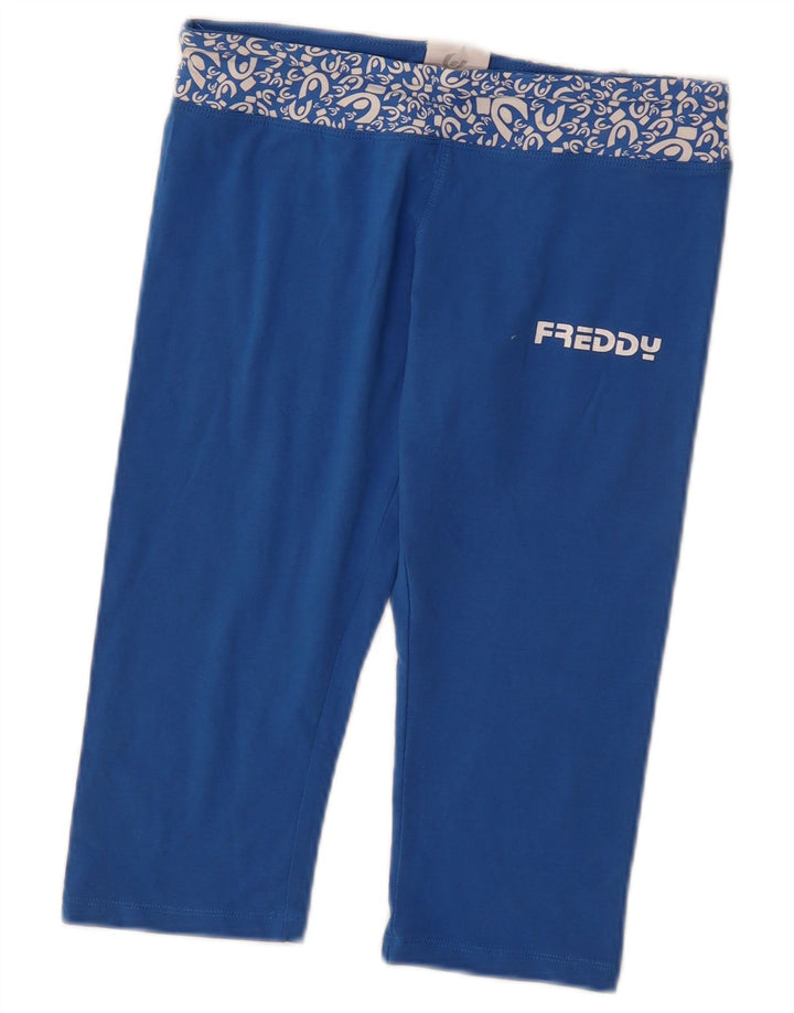 FREDDY Womens Capri Leggings UK 12 Medium Blue Cotton