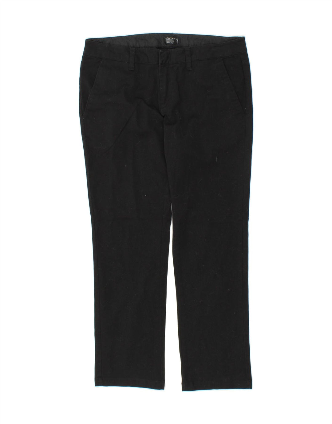 VOLCOM Womens Slim Chino Trousers US 7 Medium W32 L26 Black Cotton Vintage Volcom and Second-Hand Volcom from Messina Hembry 
