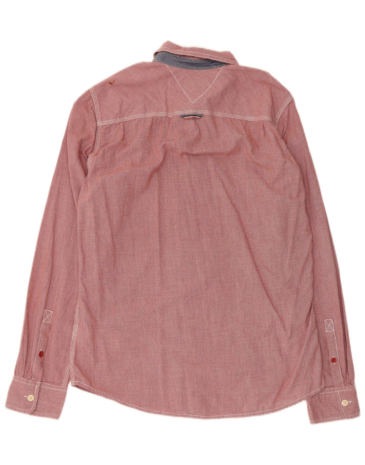 Tommy Hilfiger Chemise Homme Rouge Moyen Pied-de-Poule Coton