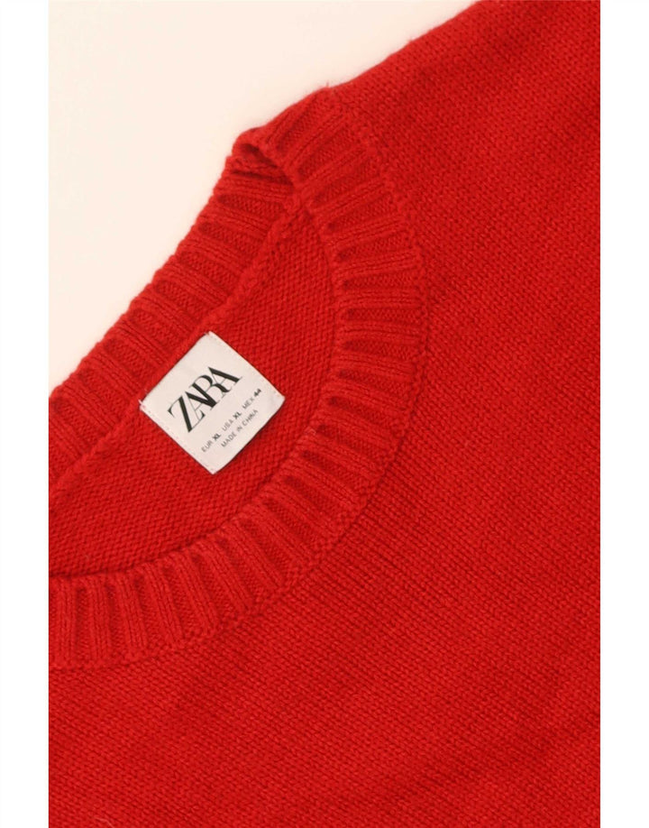Zara Herre sweater med rund hals XL Rød