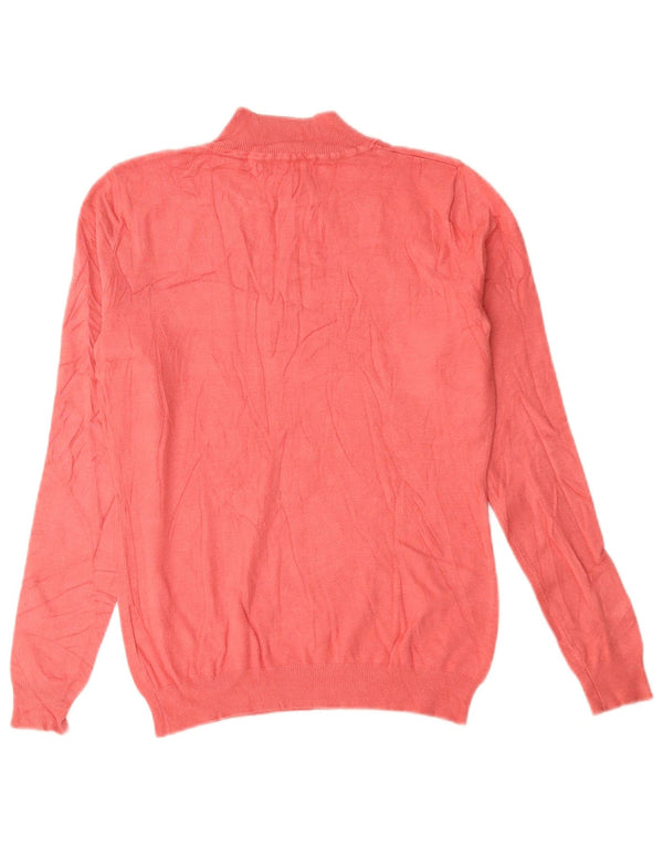 Guess Dame Grafisk Turtle Neck Jumper Sweater UK 10 Small Pink