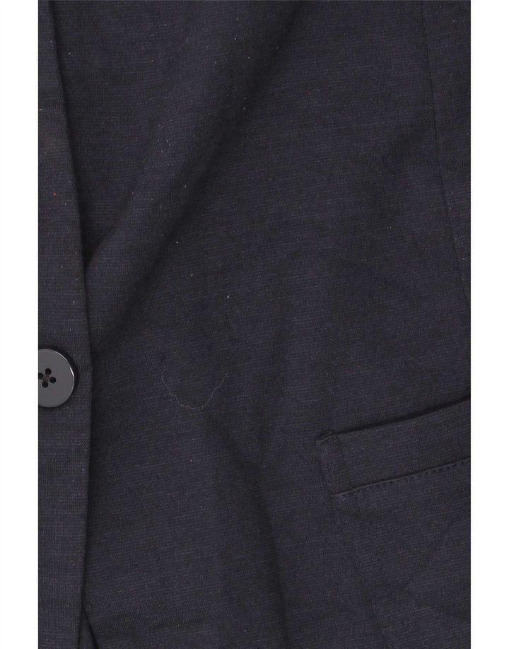 Benetton Womens Military 1 Button Blazer Jacket UK 14 Large Navy Blue