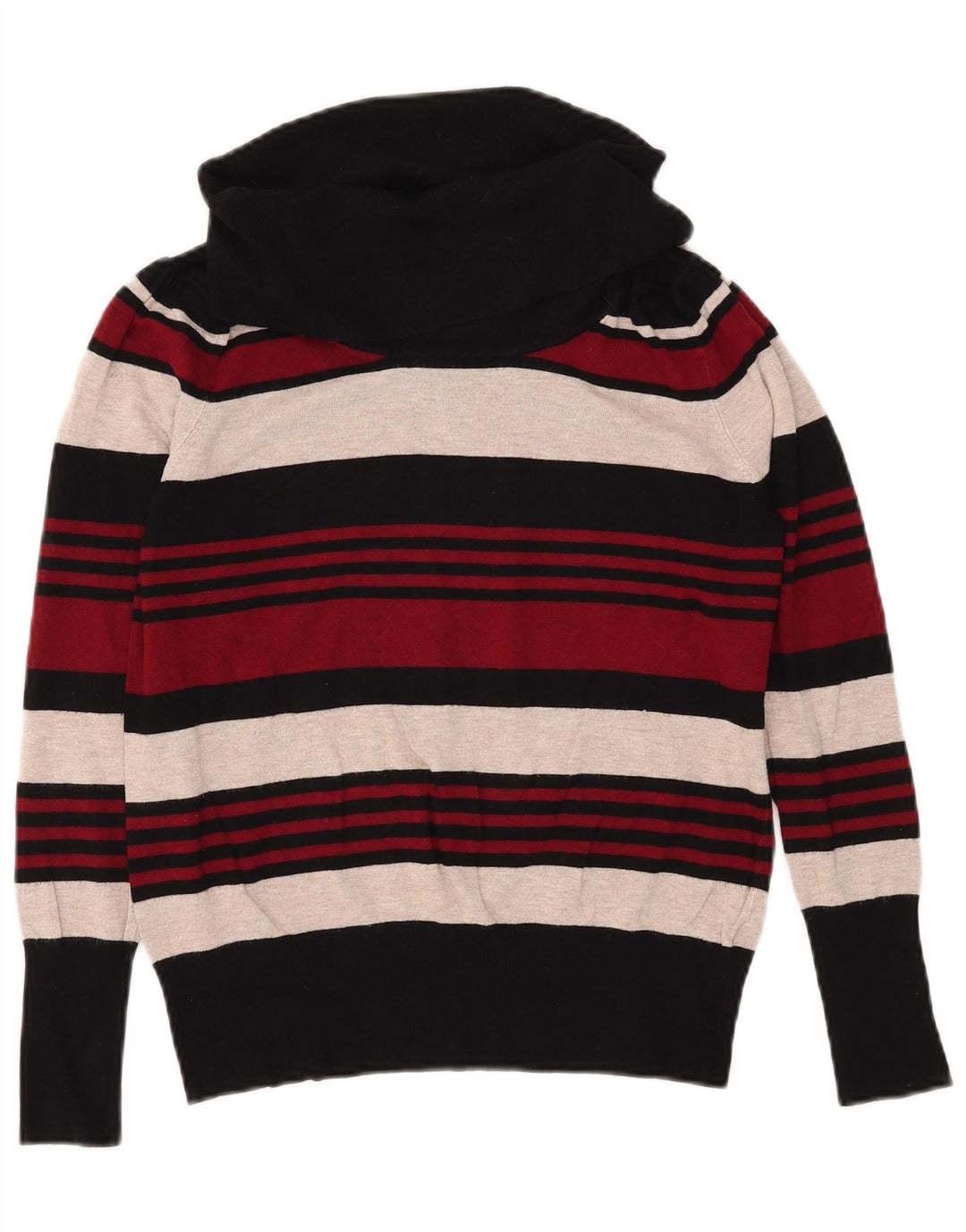 Marks & Spencer Womens Roll Neck Jumper Sweater UK 16 Large Red Striped