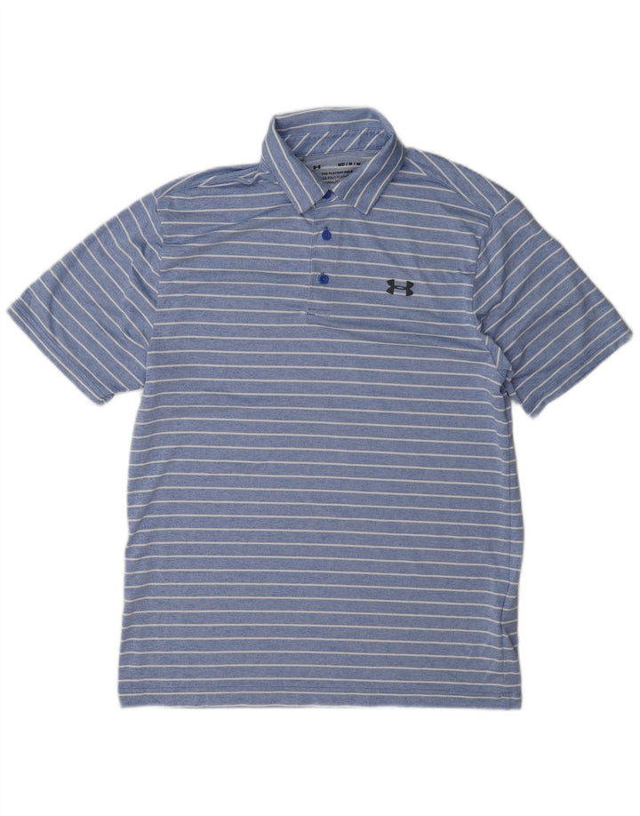 Polo Under Armour Hombre Poliéster a rayas azul medio