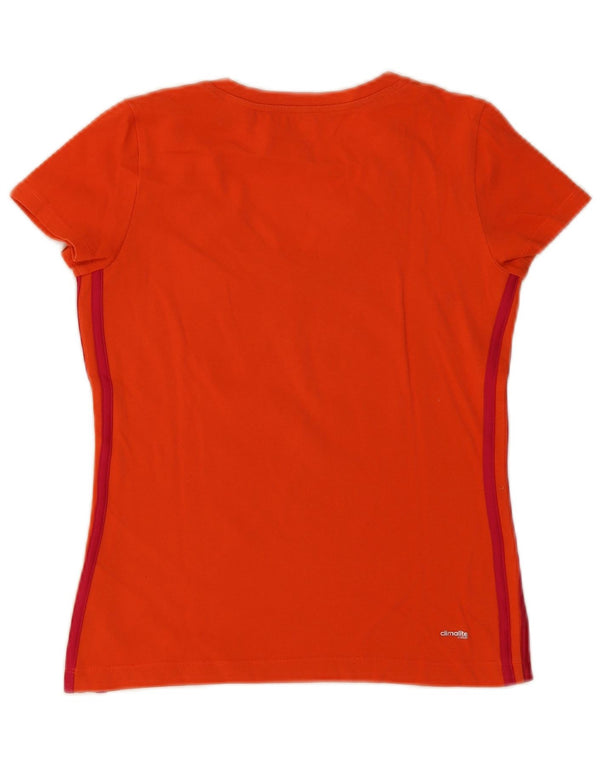 T-shirt Adidas Climalite da donna Top UK 8/10 Small Arancione Cotone