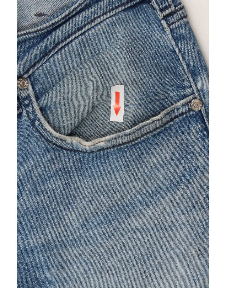 Lee Womens Luke Distressed Slim Jeans W36 L32 Blue Cotton